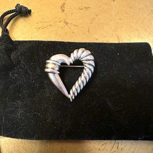David Yurman Sterling Silver Heart Pin
